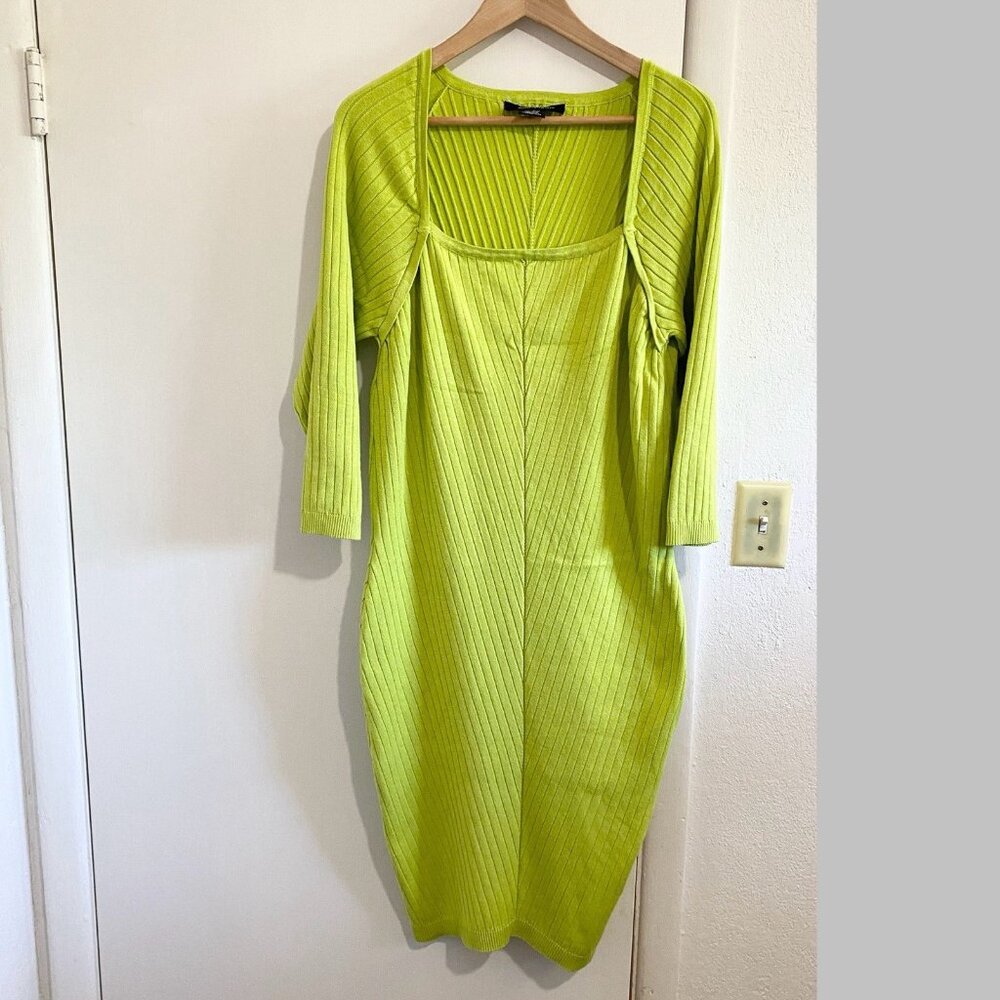 Ashley Stewart Vibrant Green Midi Dress